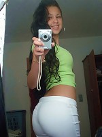 sweet ass latina with a big butt poses for mirror pics